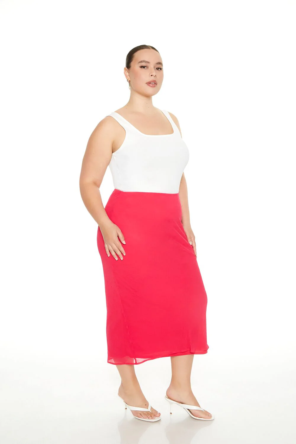 Plus Size Chiffon A-Line Maxi Skirt - Image 2