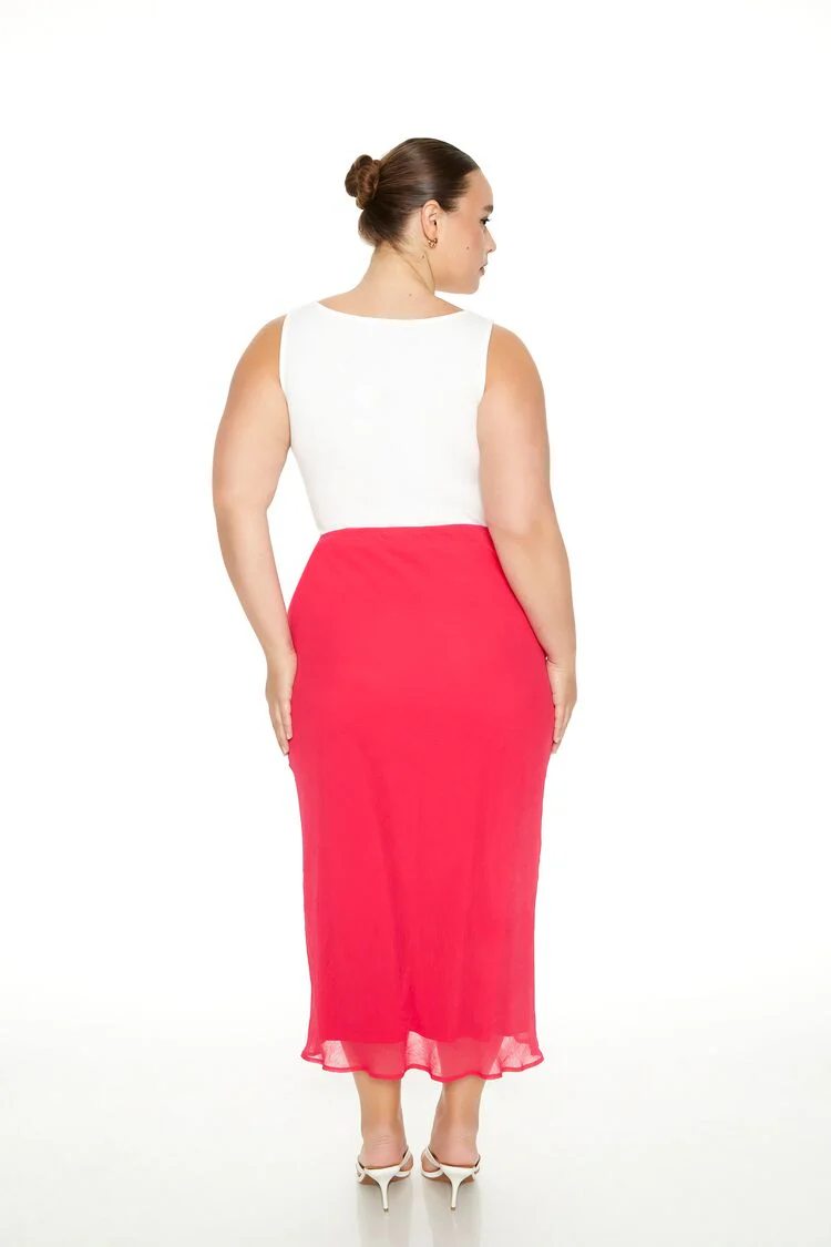 Plus Size Chiffon A-Line Maxi Skirt - Image 3