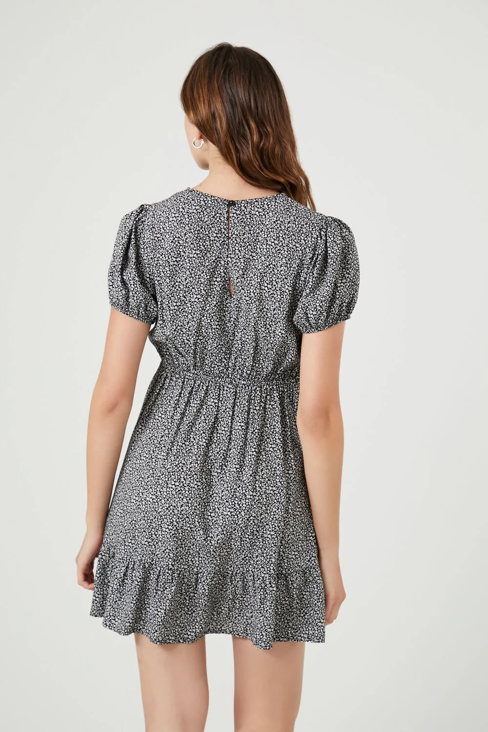 Ditsy Floral Ruffle Mini Dress - Image 3