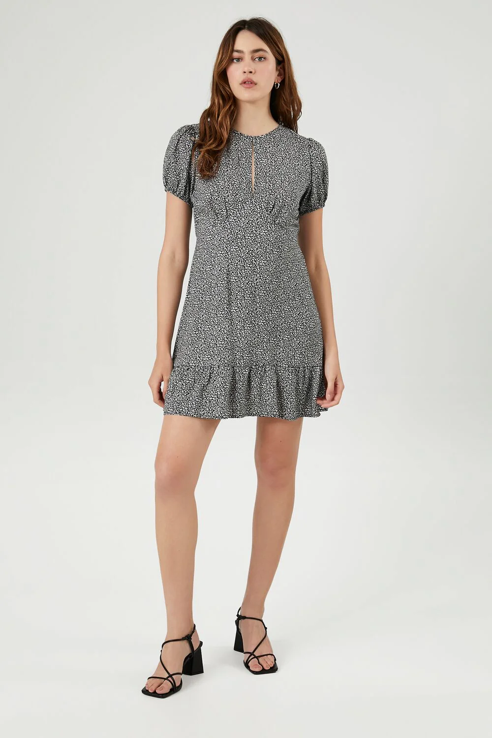 Ditsy Floral Ruffle Mini Dress - Image 4