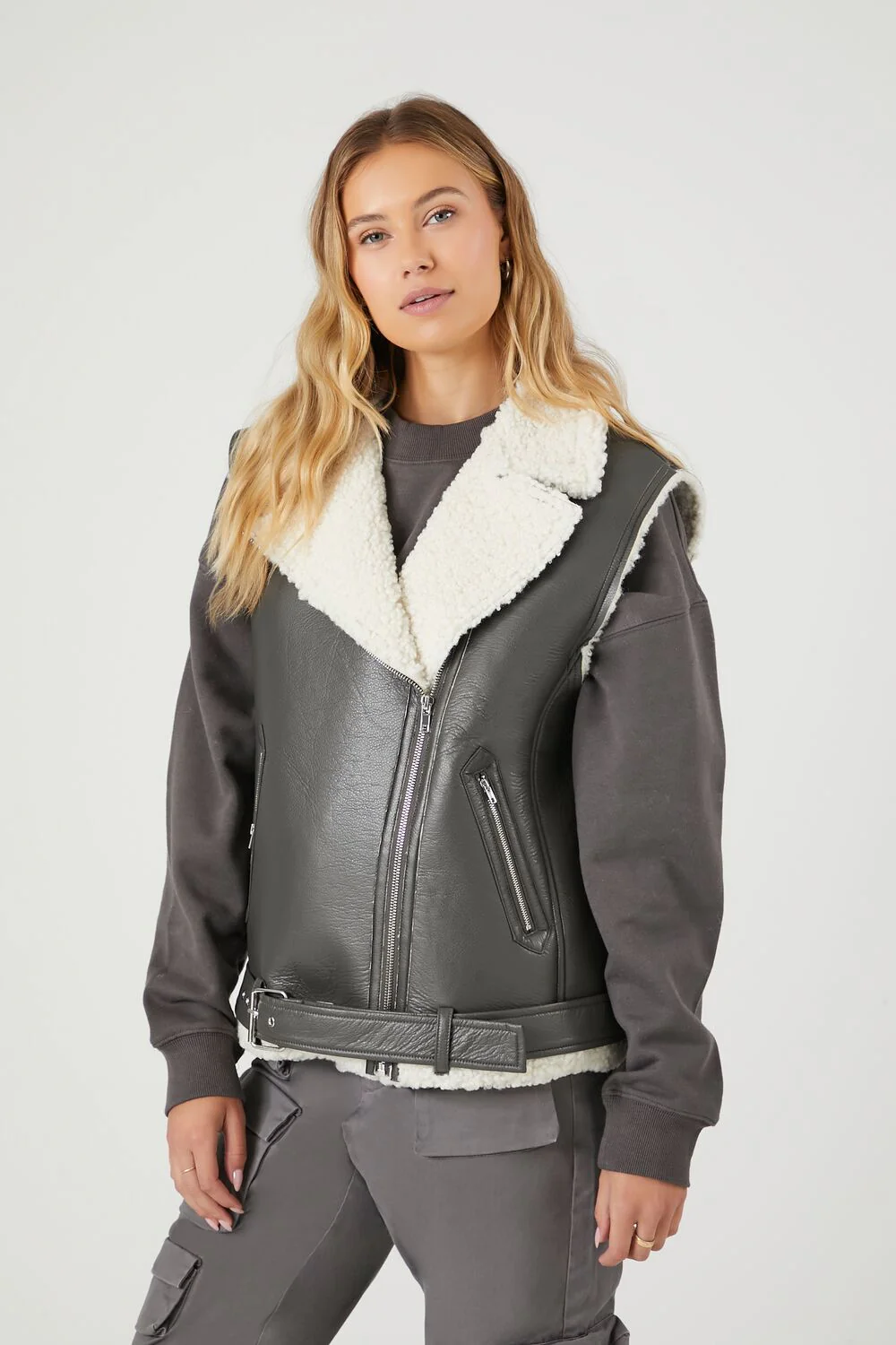 Faux Shearling-Trim Vest - Image 2