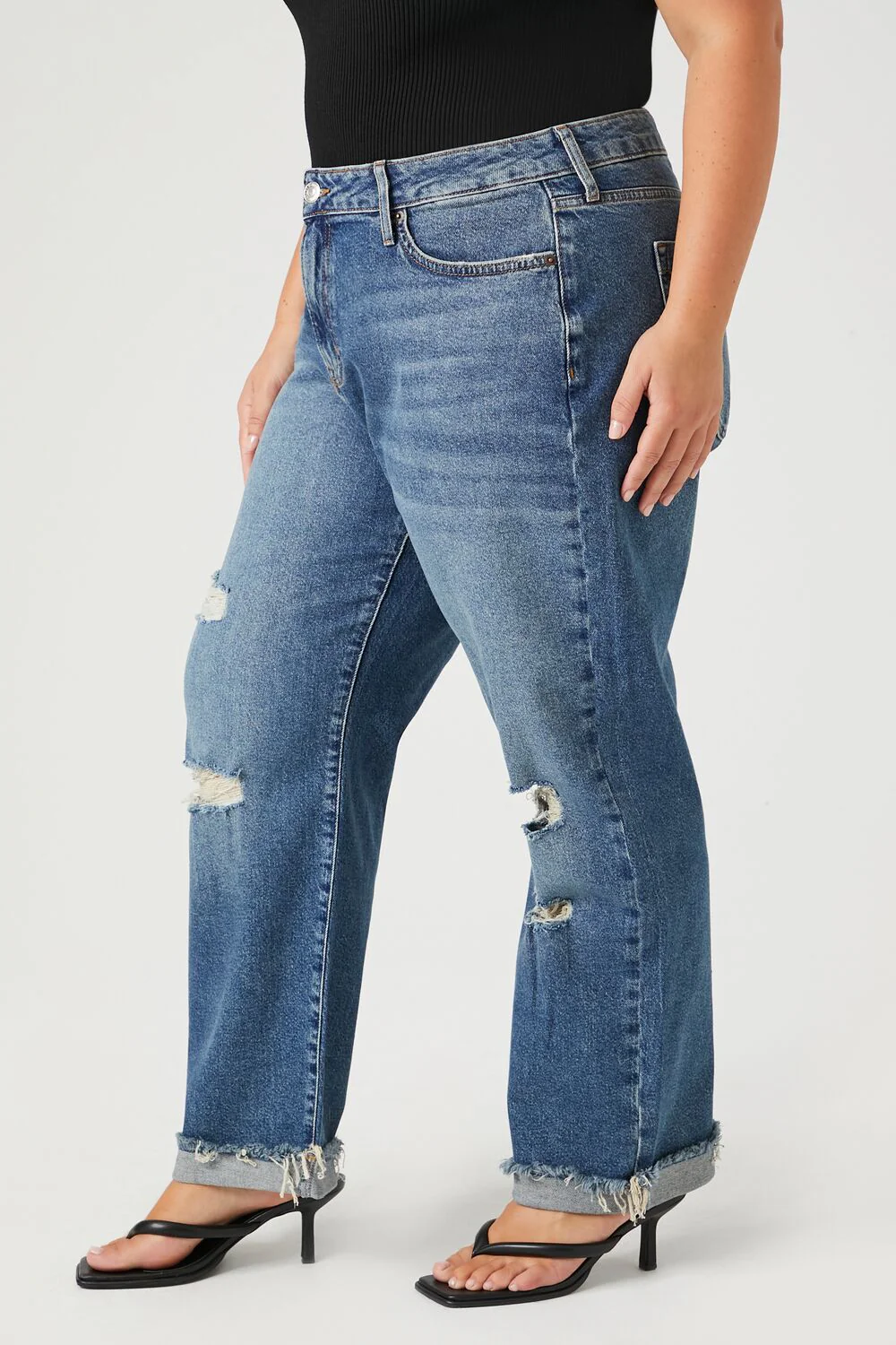 Plus Size Stretch-Denim Boyfriend Jeans - Image 2