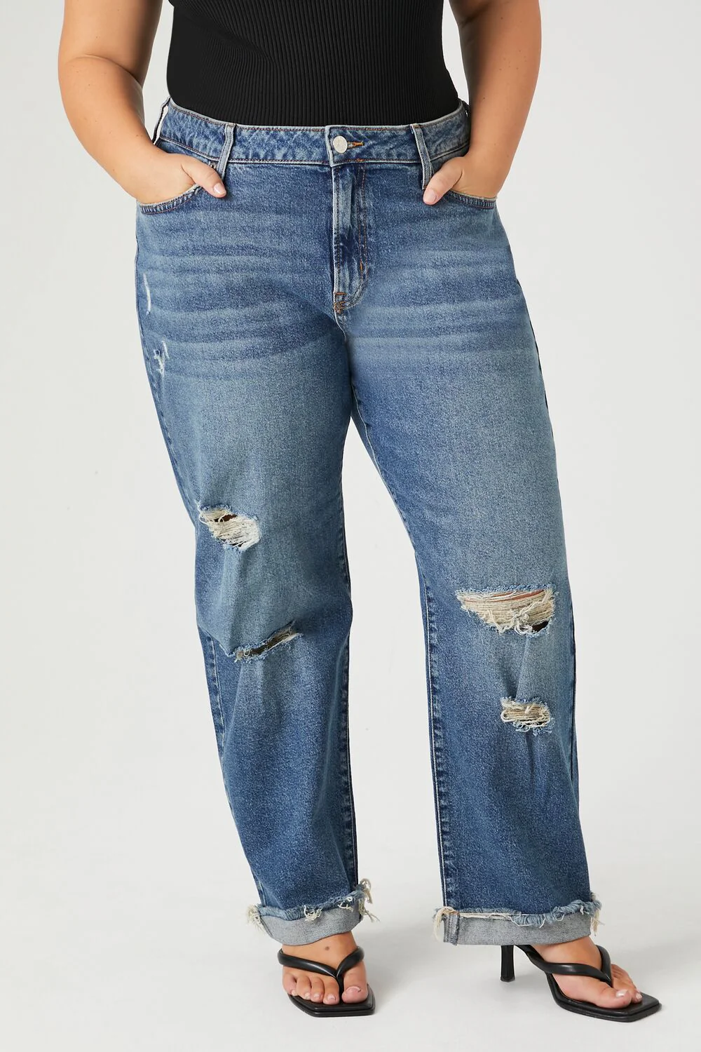 Plus Size Stretch-Denim Boyfriend Jeans - Image 5