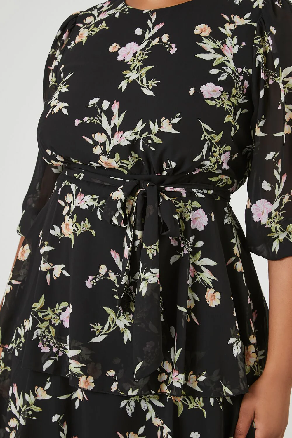 Plus Size Floral Ruffle Mini Dress - Image 5