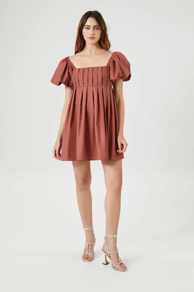 Pleated Babydoll Dress - Image 4