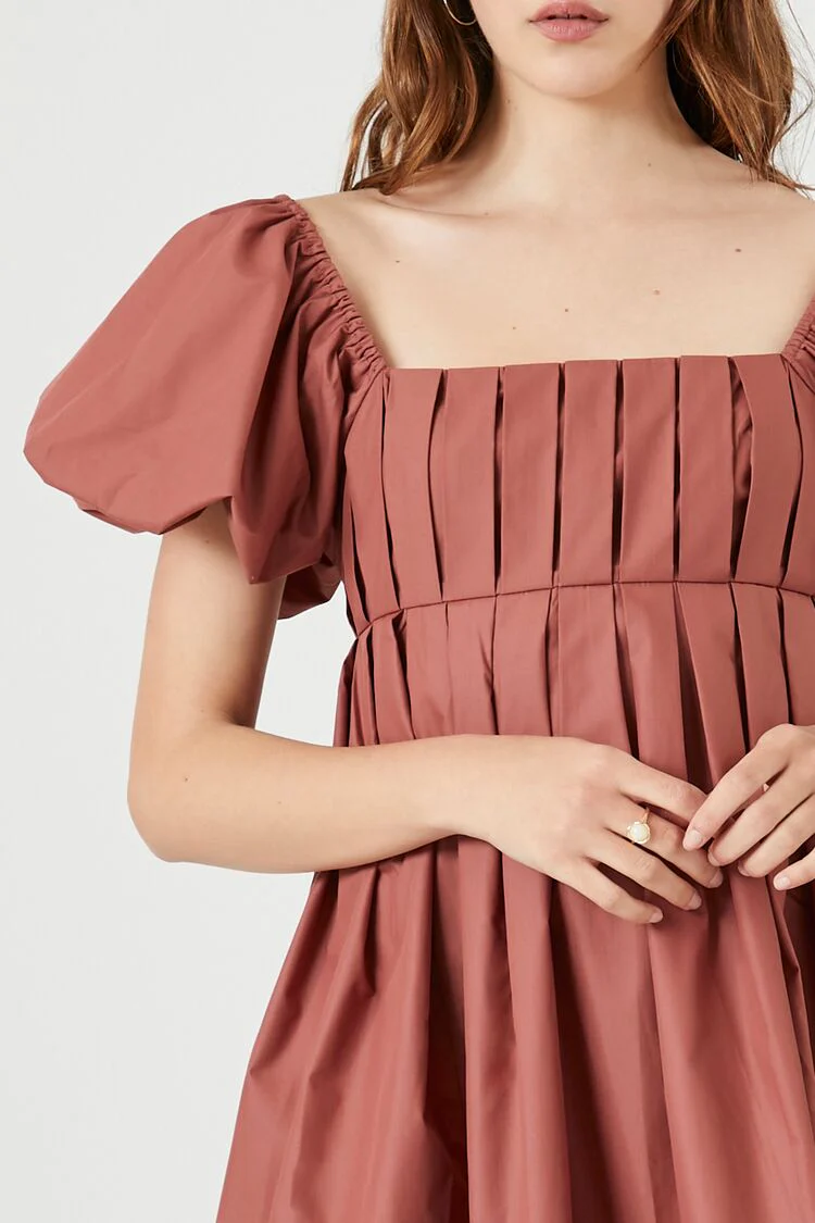 Pleated Babydoll Dress - Image 5