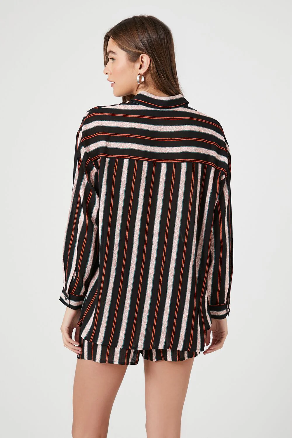 Striped Long-Sleeve Shirt & Shorts Set - Image 3