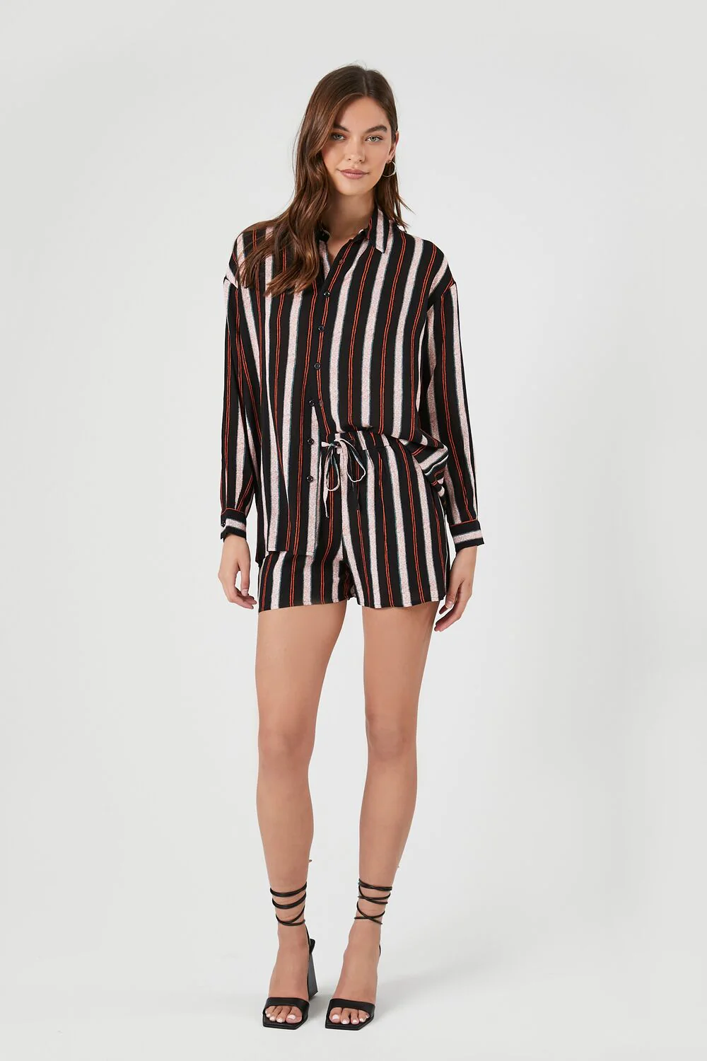 Striped Long-Sleeve Shirt & Shorts Set - Image 4