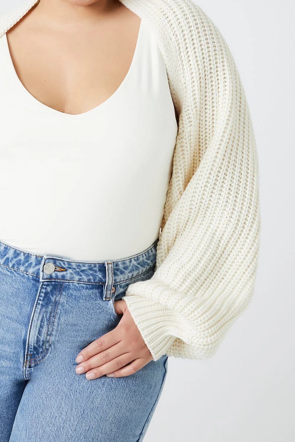 Plus Size Cropped Shrug Sweater - Image 5