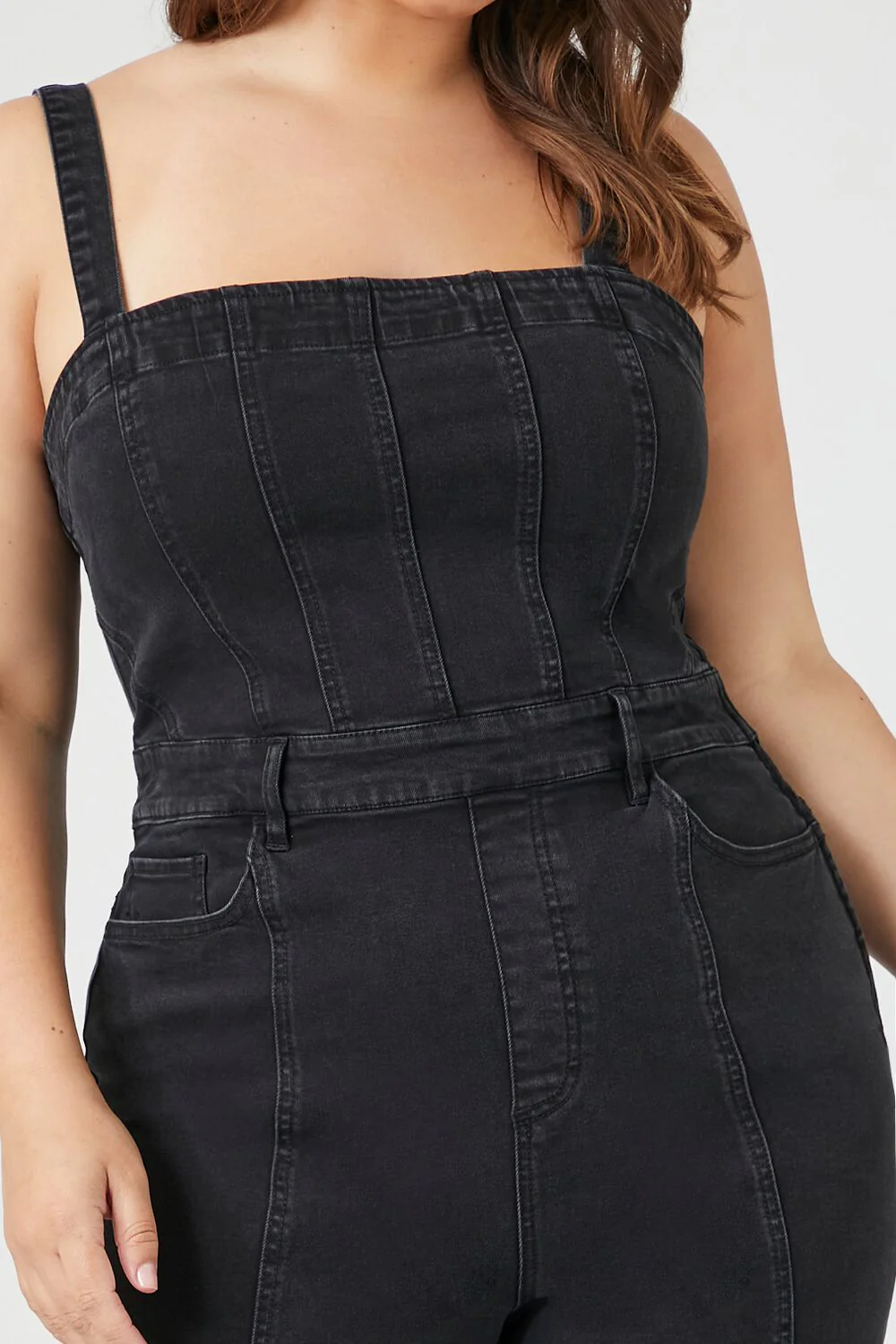 Plus Size Sleeveless Denim Jumpsuit - Image 5