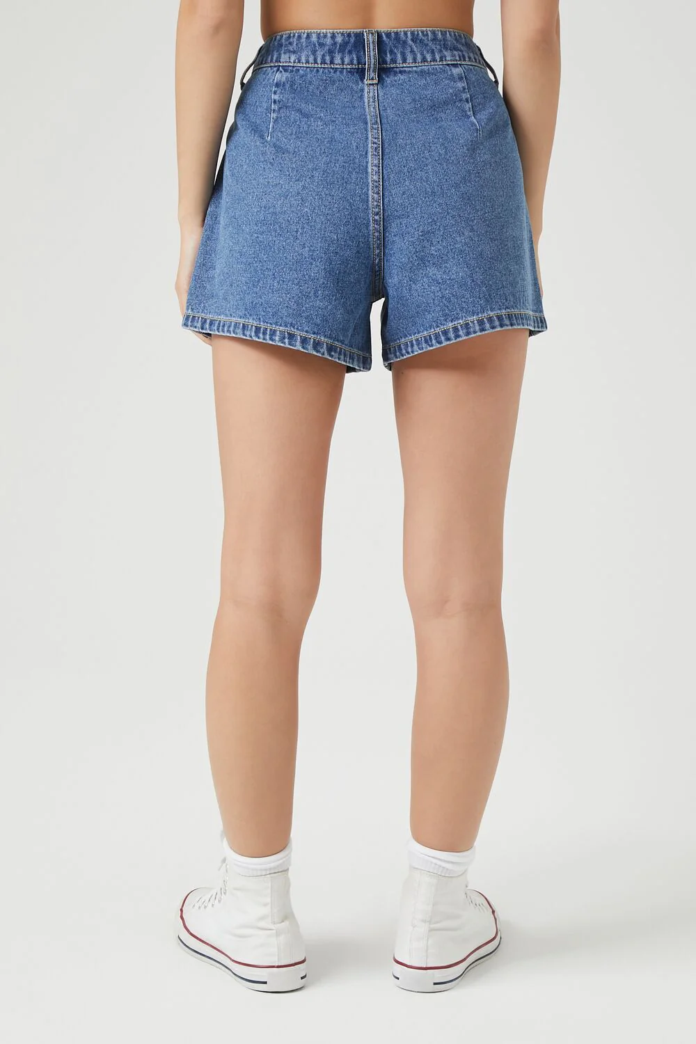 High-Rise Cargo Denim Shorts - Image 4