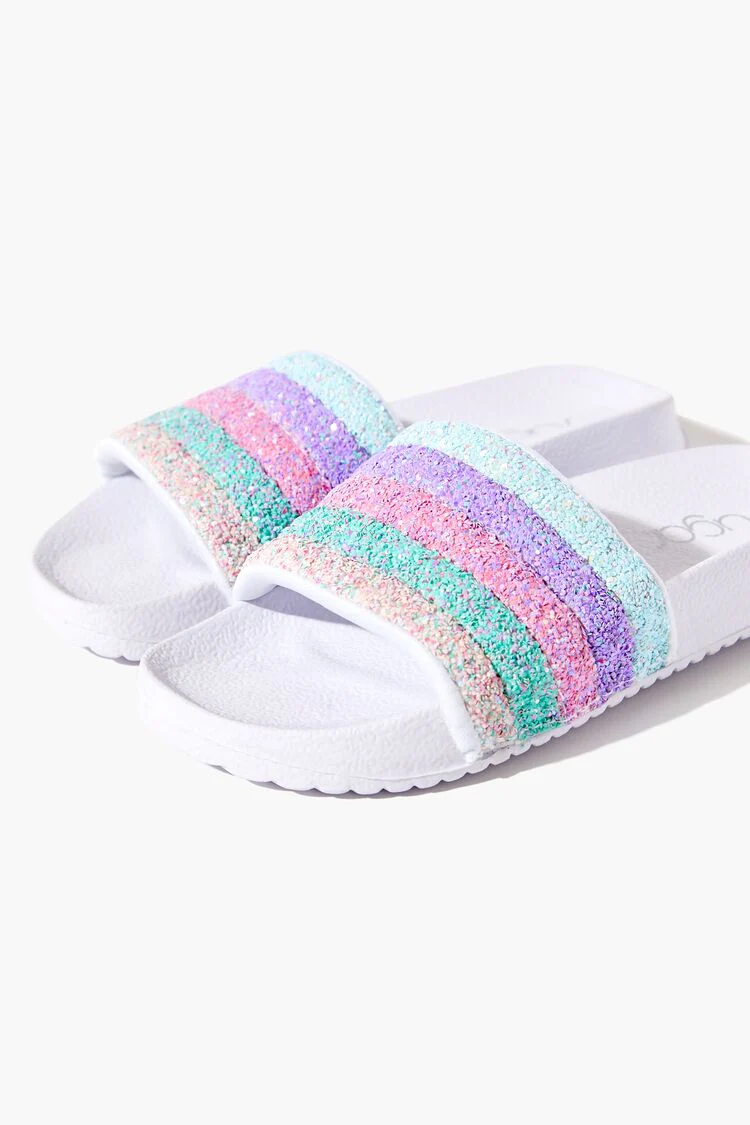 Girls Striped Sequin Slides (Kids) - Image 5