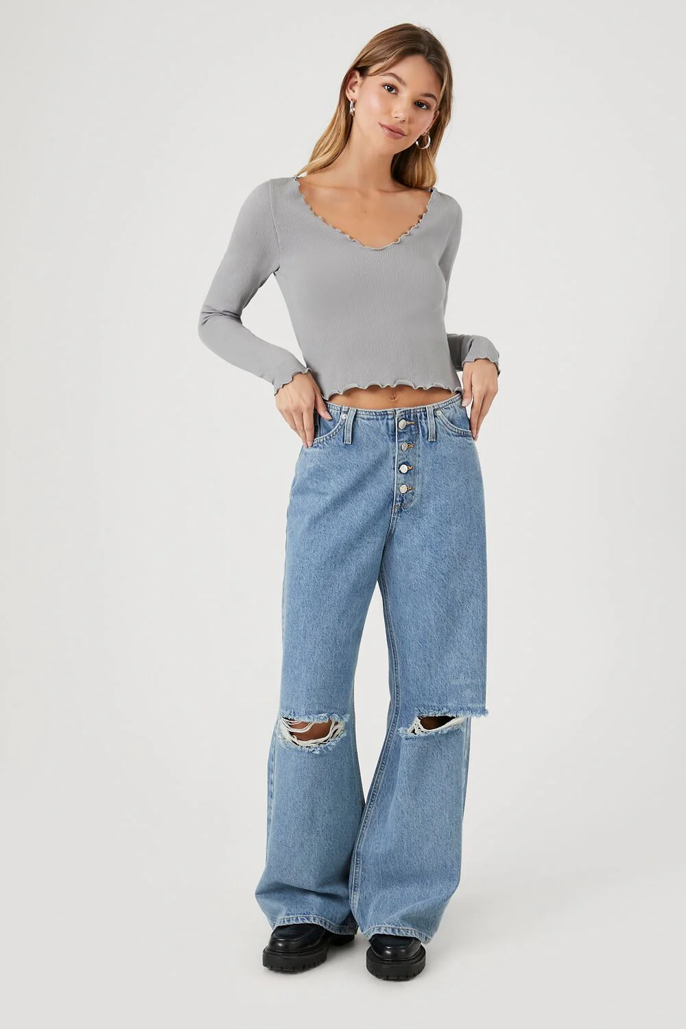 Lettuce-Edge Long-Sleeve Top - Image 4