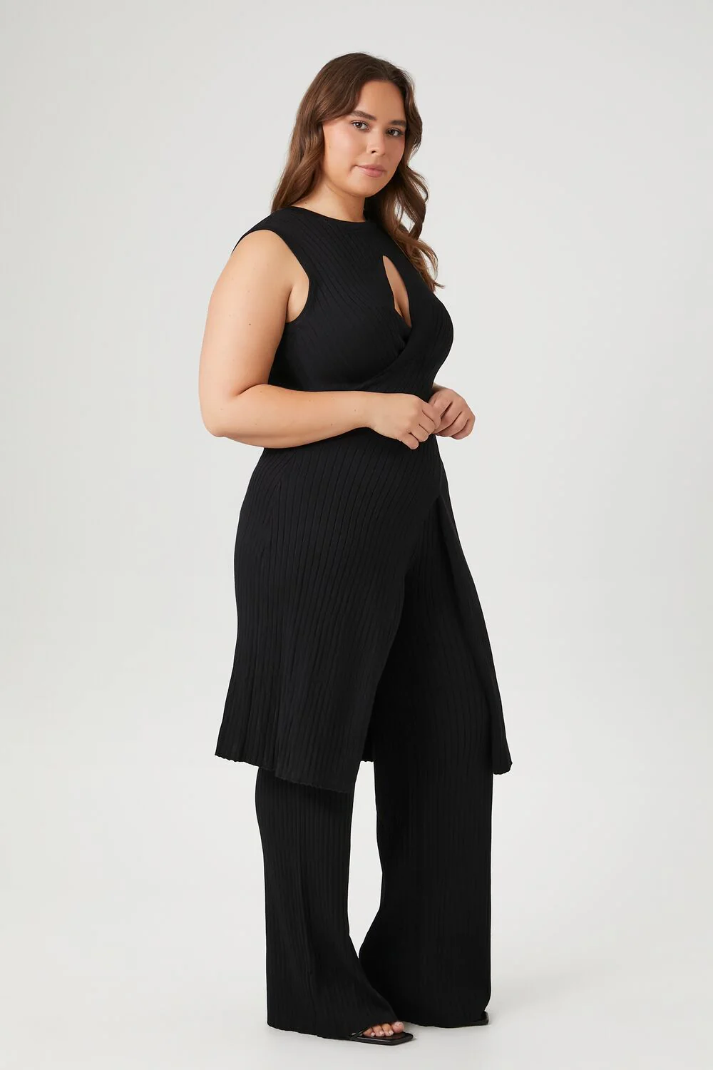 Plus Size Sweater-Knit Tunic & Pants Set - Image 2
