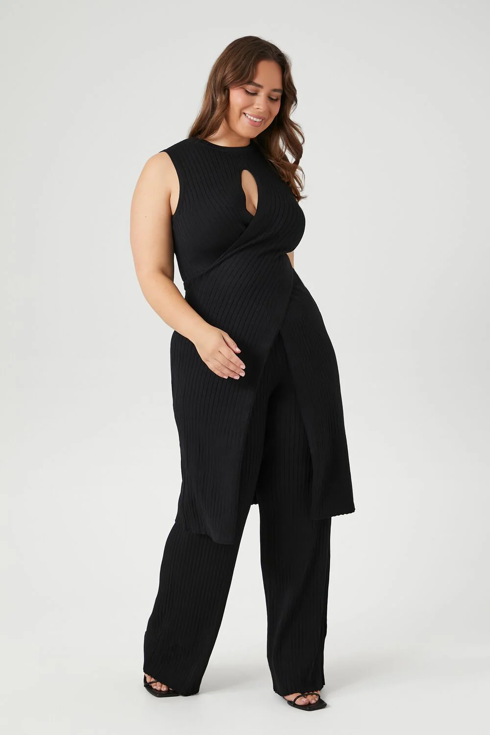 Plus Size Sweater-Knit Tunic & Pants Set - Image 4