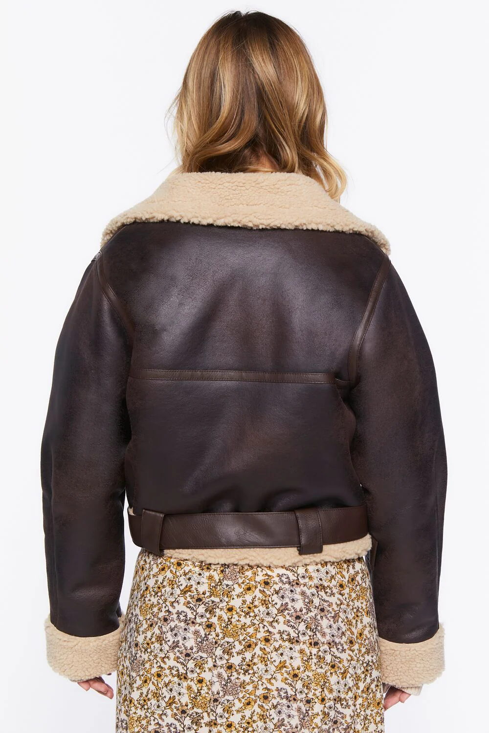 Faux Shearling-Trim Moto Jacket - Image 3