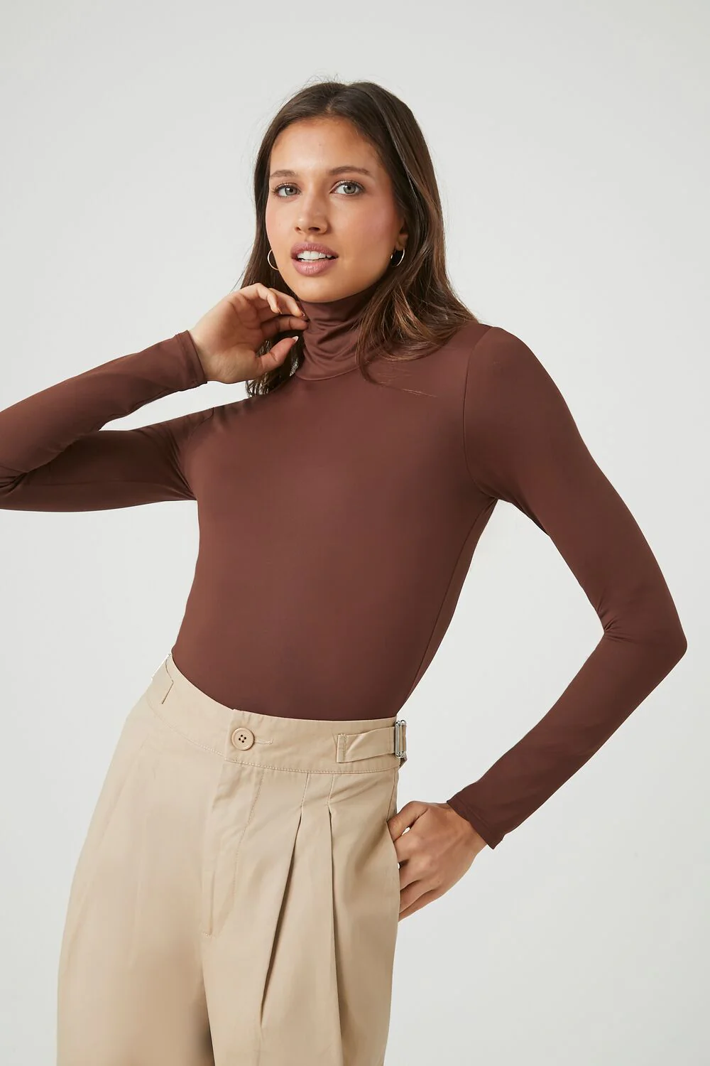 Fitted Mock Neck Bodysuit - Image 13