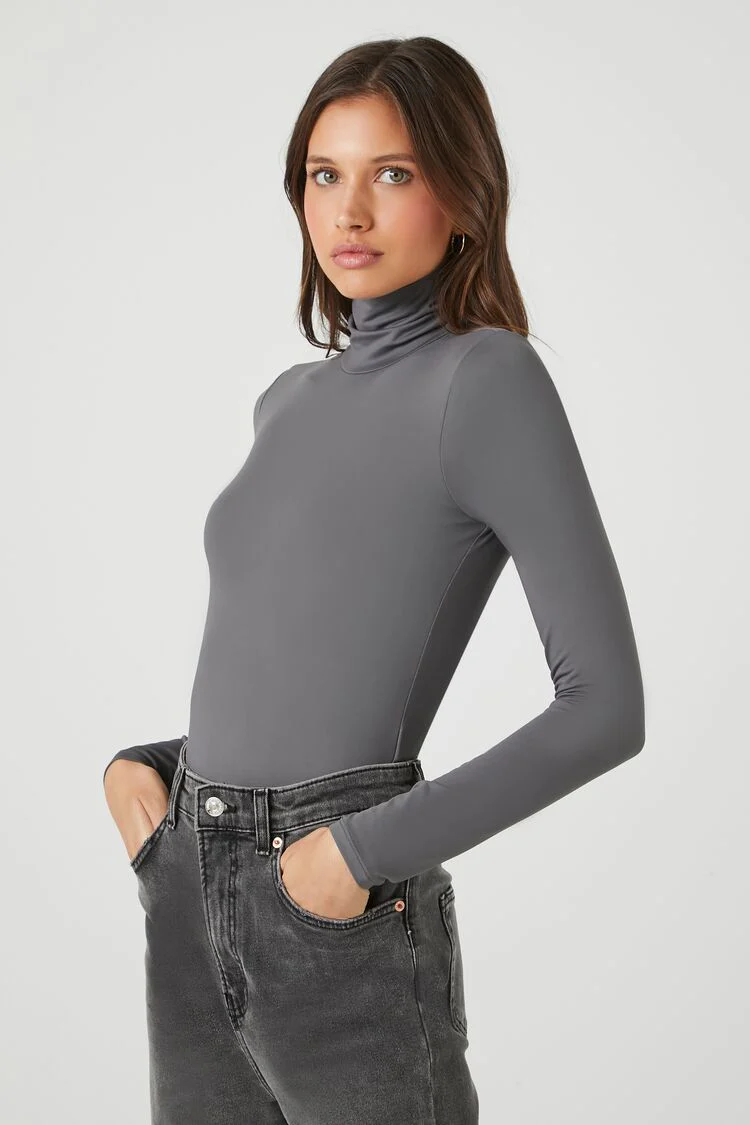 Fitted Mock Neck Bodysuit - Image 20