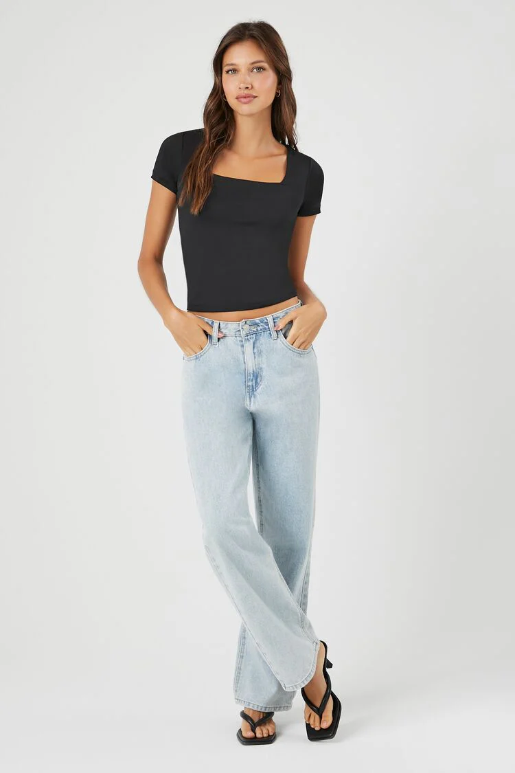 Fitted Square-Neck Tee - Image 4