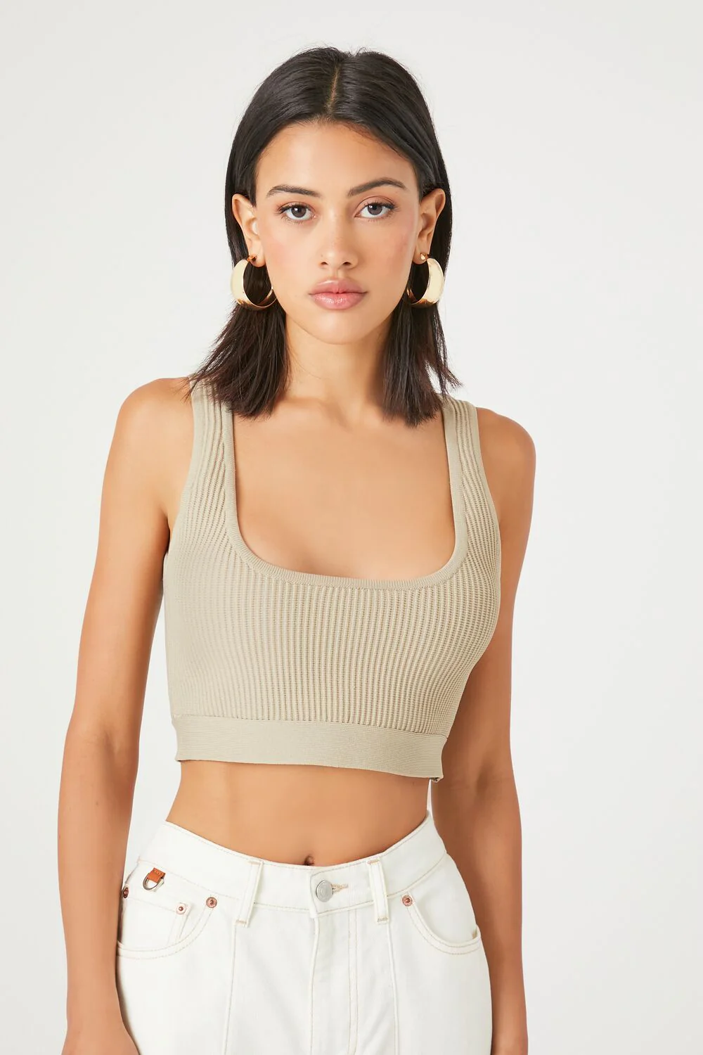 Sweater-Knit Cropped Tank Top - Image 5