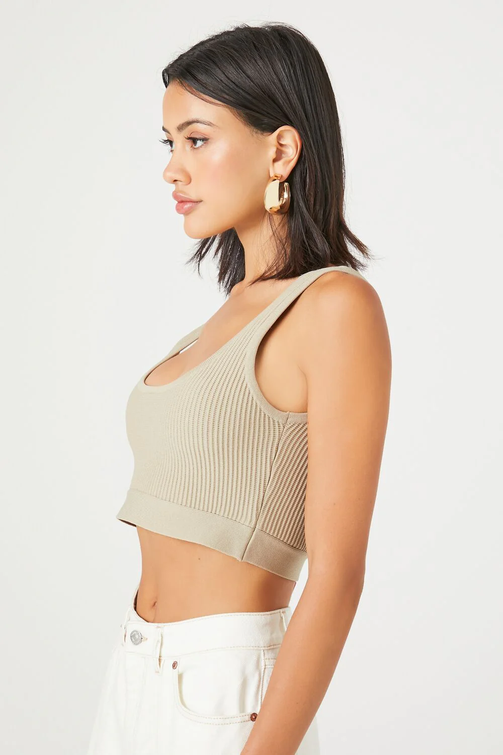 Sweater-Knit Cropped Tank Top - Image 6