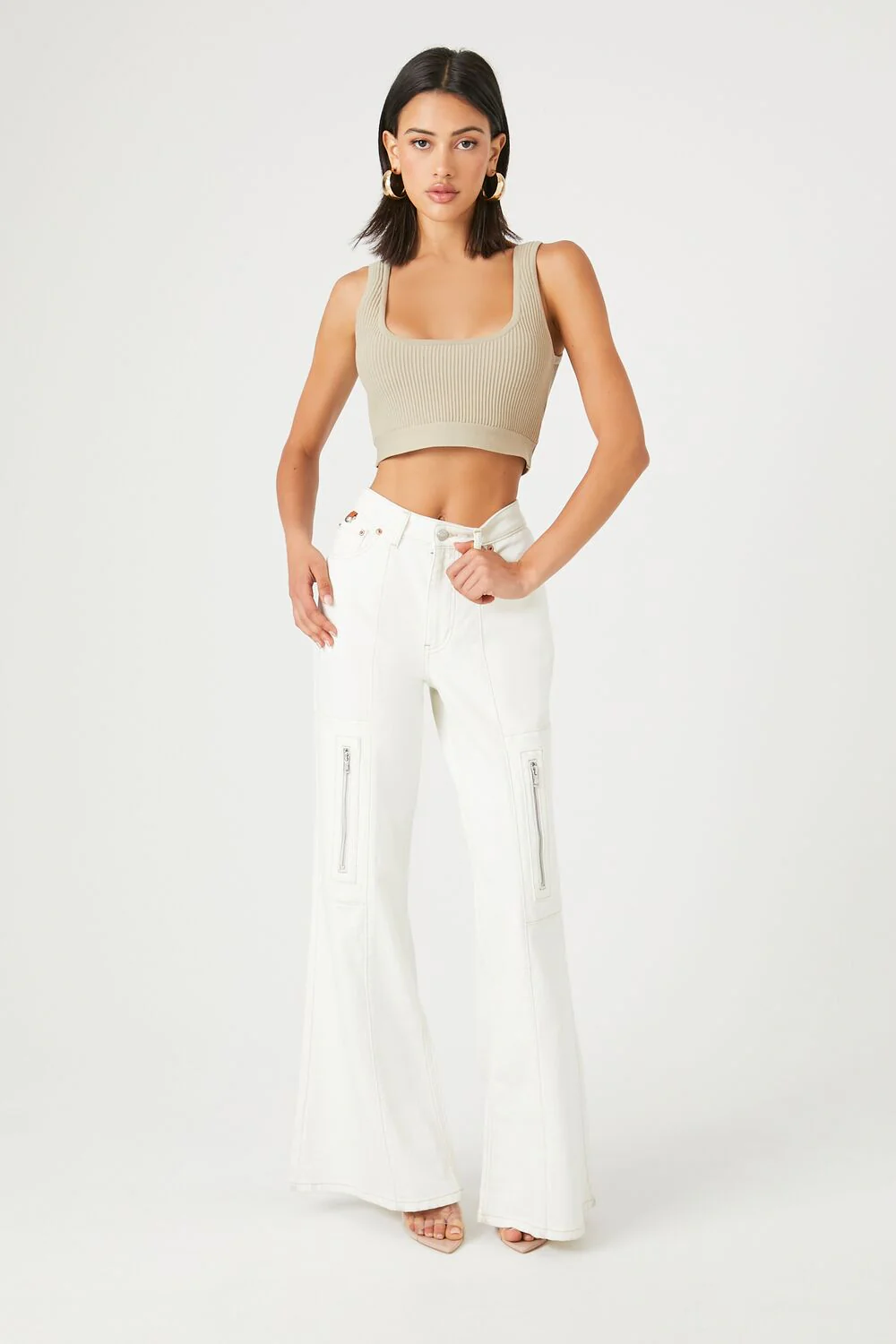 Sweater-Knit Cropped Tank Top - Image 8