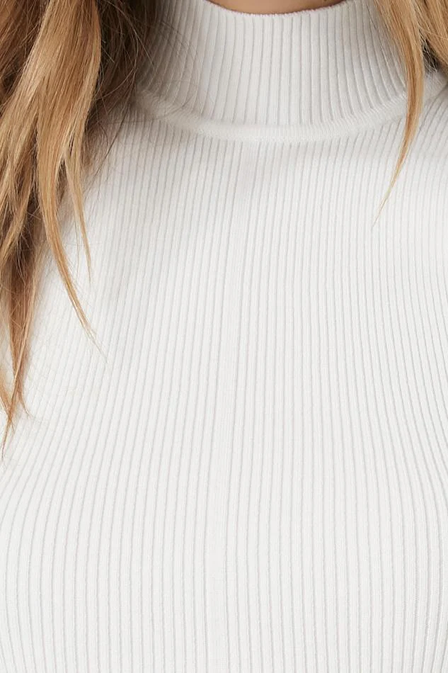 Sweater-Knit Mock Neck Crop Top - Image 10
