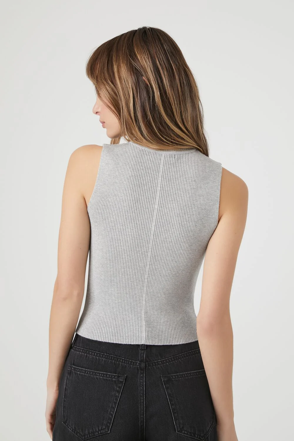 Sweater-Knit Mock Neck Crop Top - Image 13