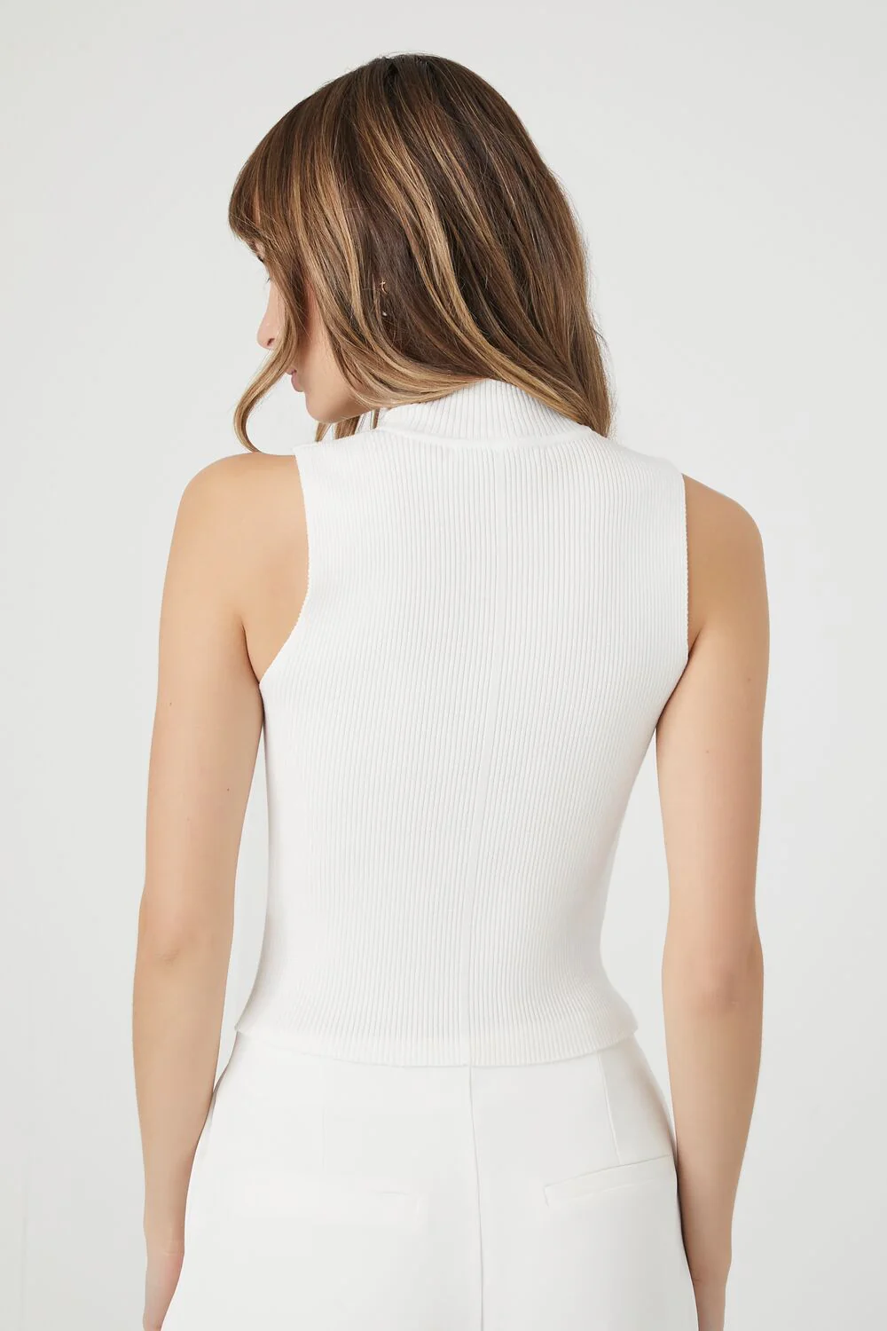 Sweater-Knit Mock Neck Crop Top - Image 8