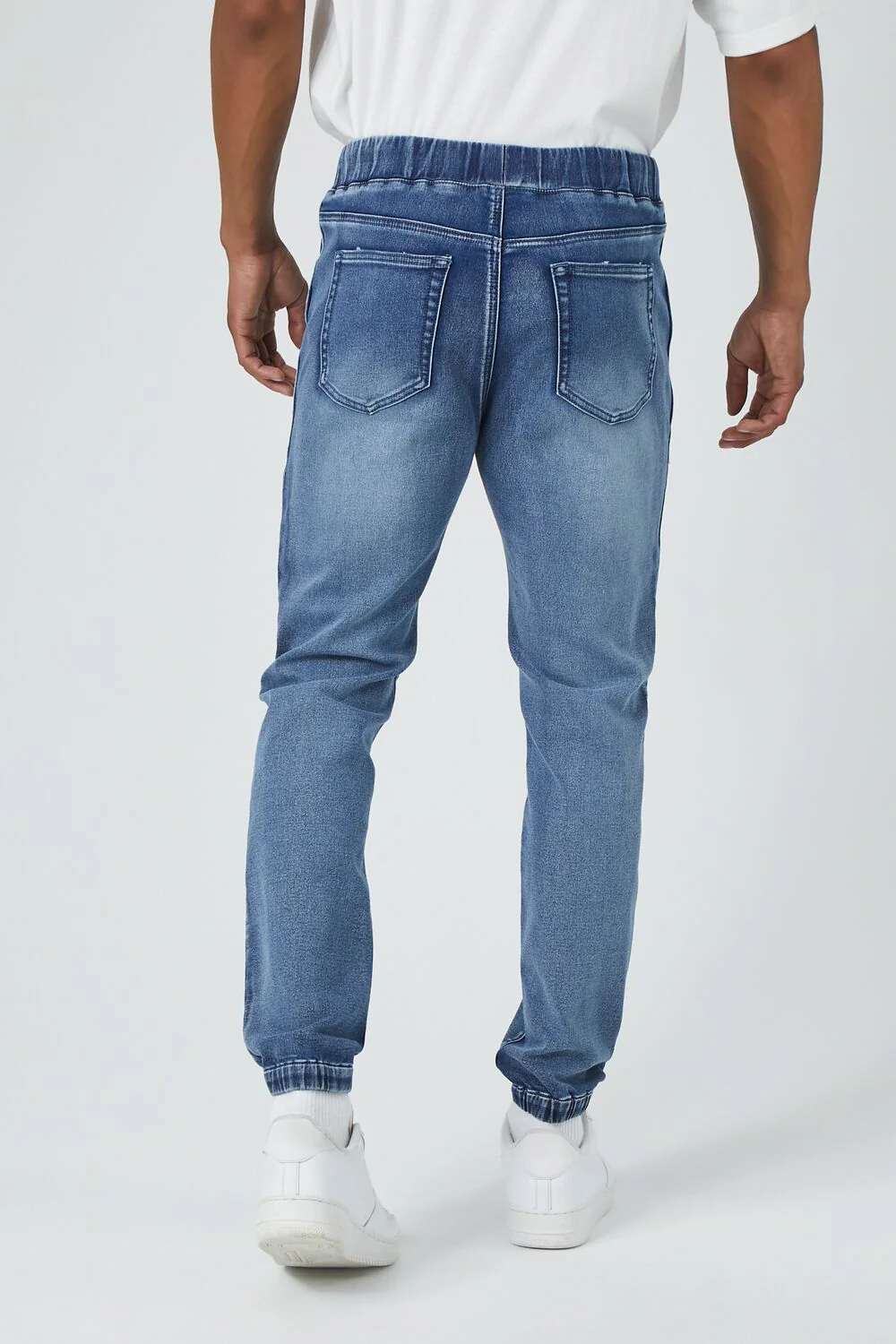 Knit Stretch-Denim Drawstring Joggers - Image 3