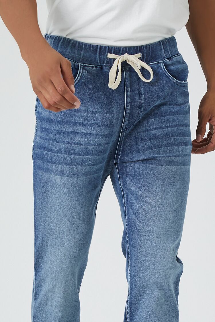 Knit Stretch-Denim Drawstring Joggers - Image 4