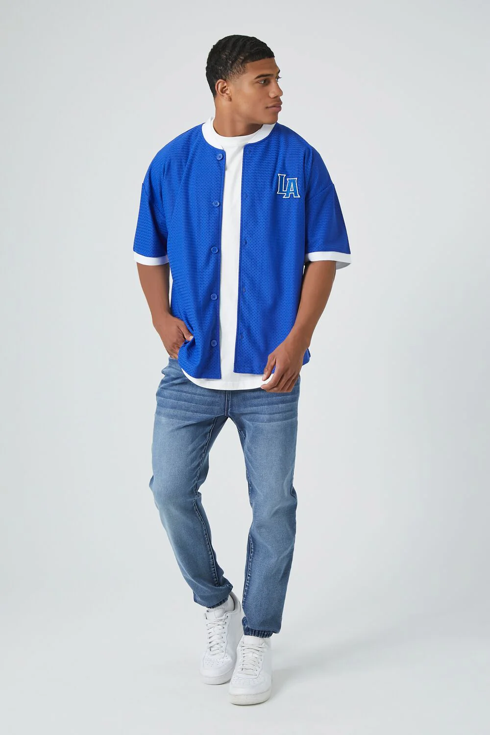Knit Stretch-Denim Drawstring Joggers - Image 5