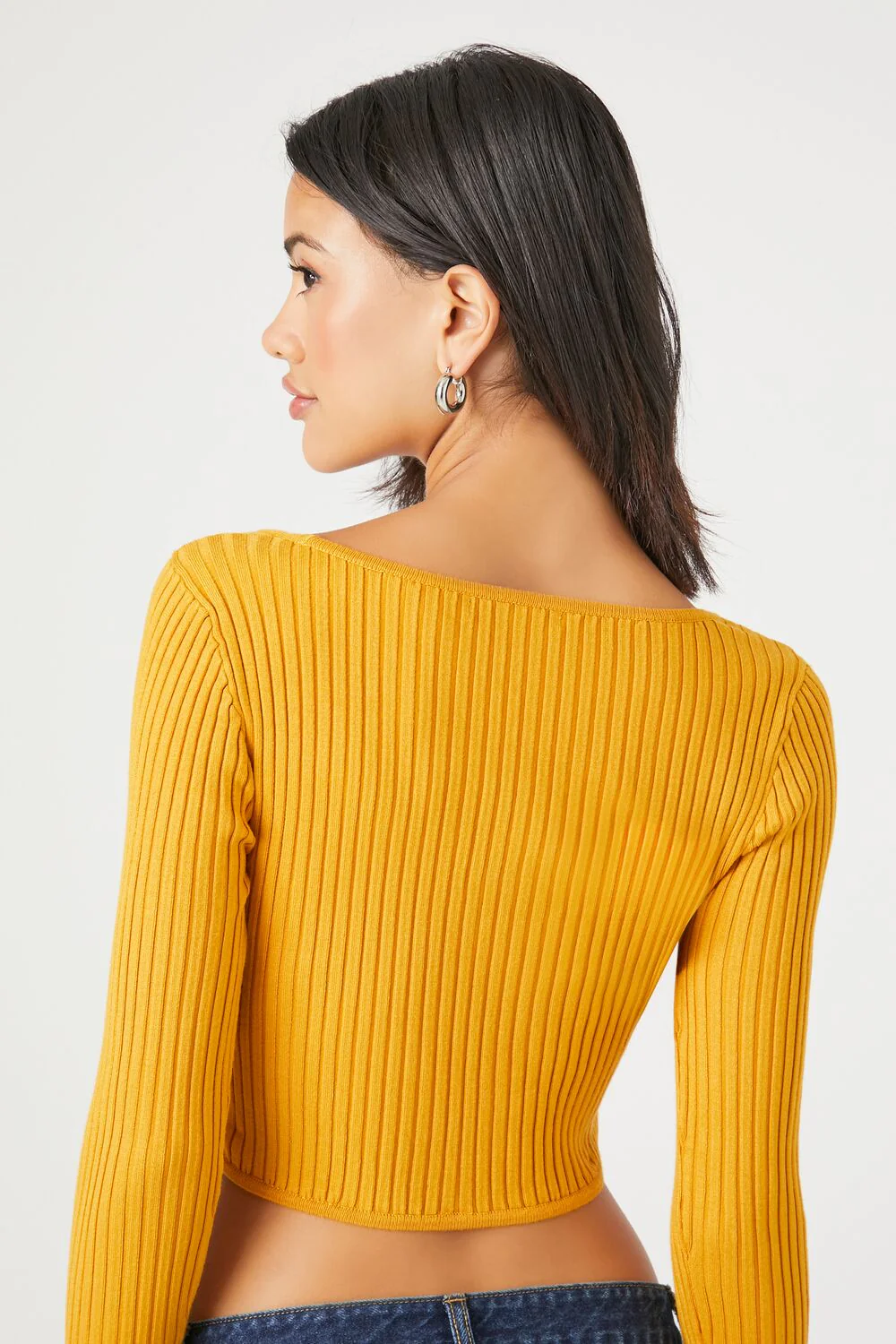 Ribbed Sweater-Knit Crop Top - Image 3