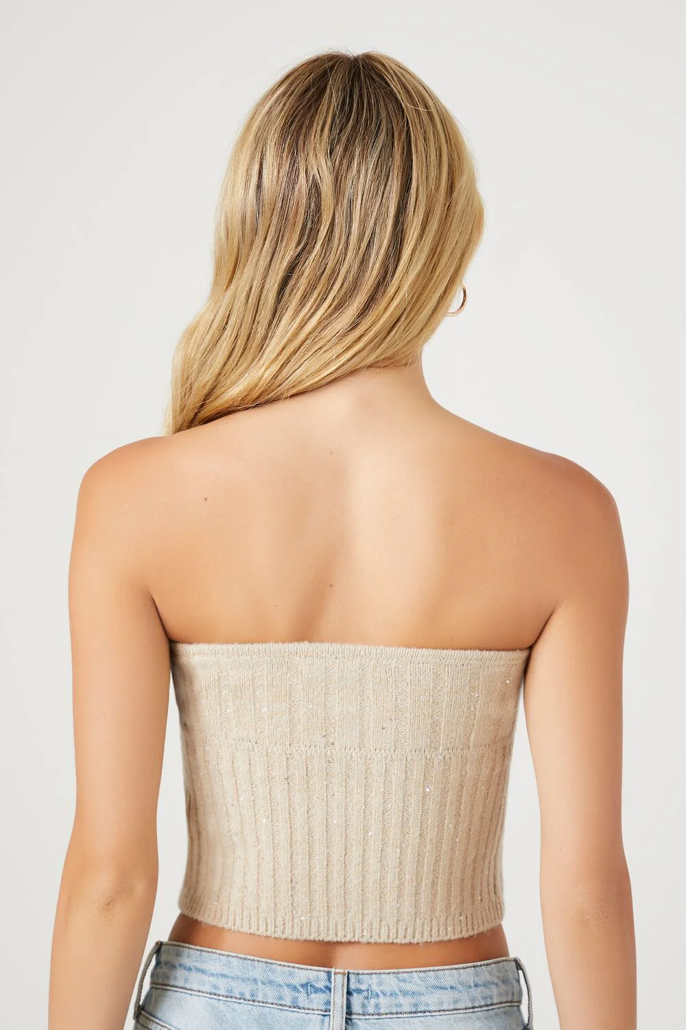 Glitter Sweater-Knit Tube Top - Image 3