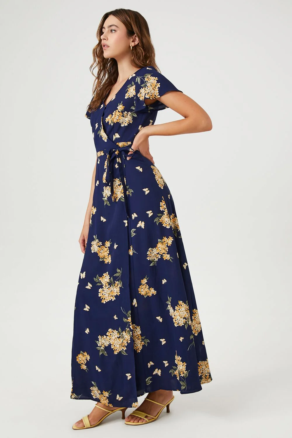 Floral Print Maxi Wrap Dress - Image 3