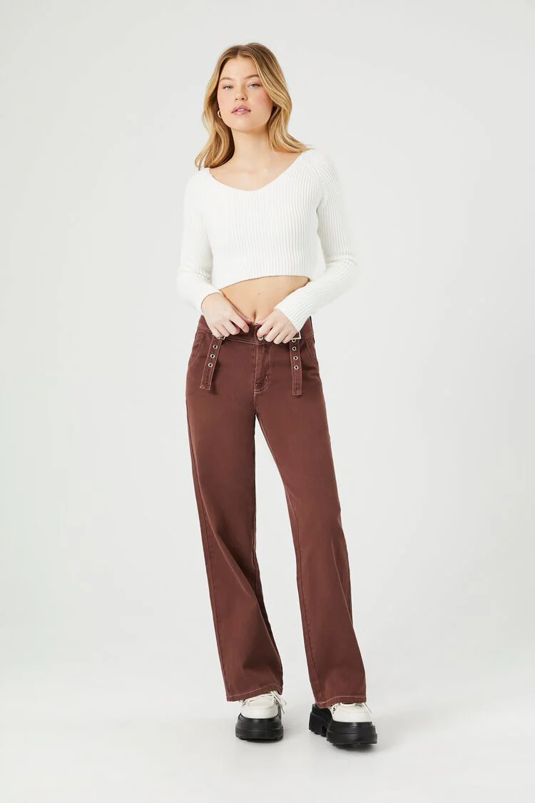 Cropped Rib-Knit Sweater - Image 4