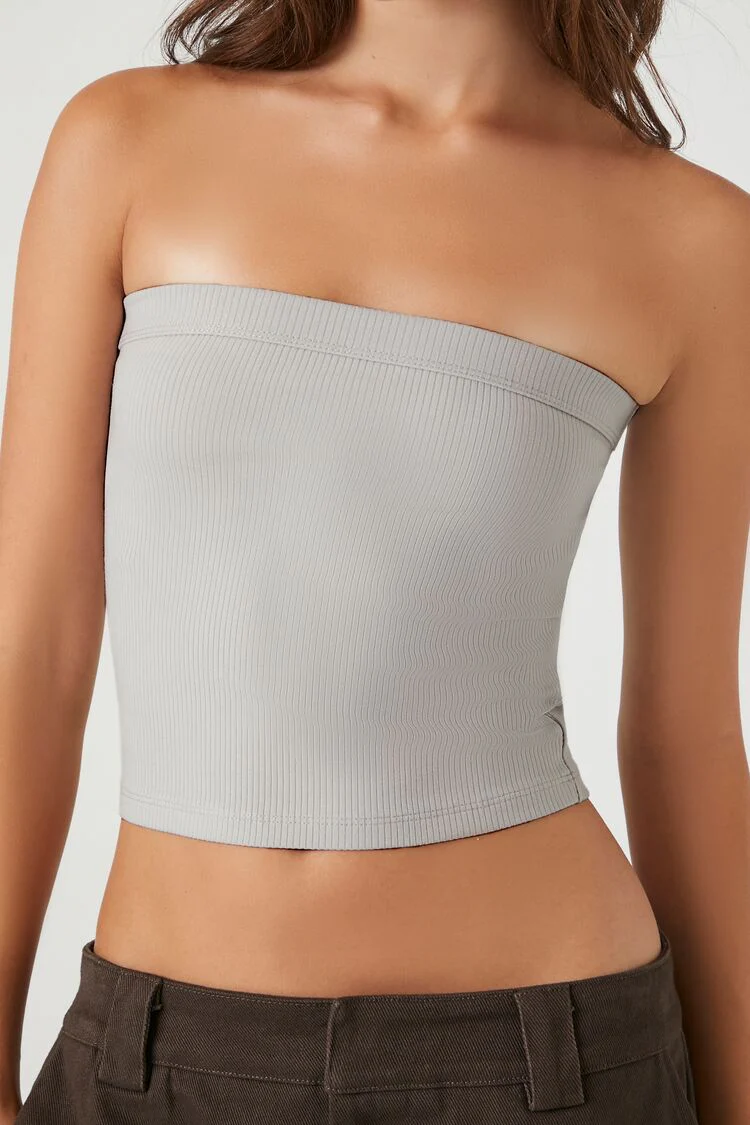 Ribbed Knit Tube Top - Image 10