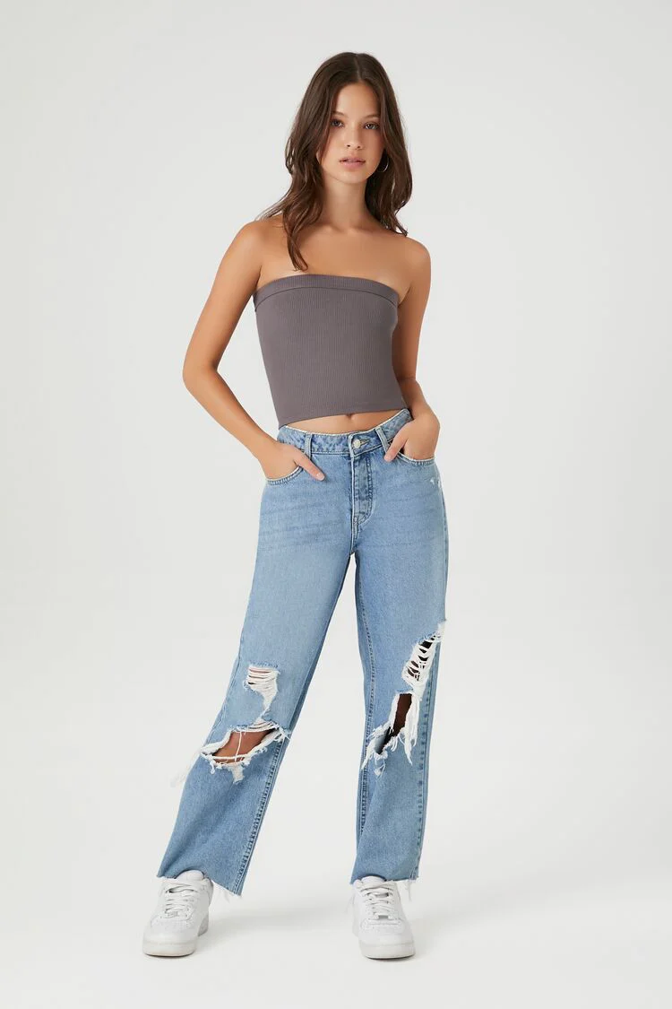 Ribbed Knit Tube Top - Image 4