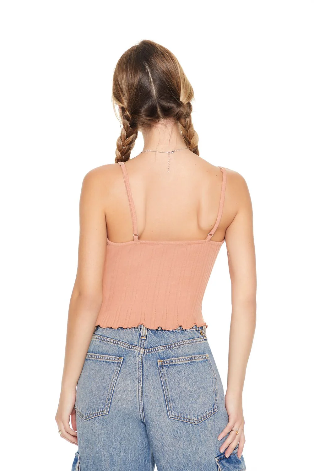 Lace-Trim V-Neck Cami - Image 3