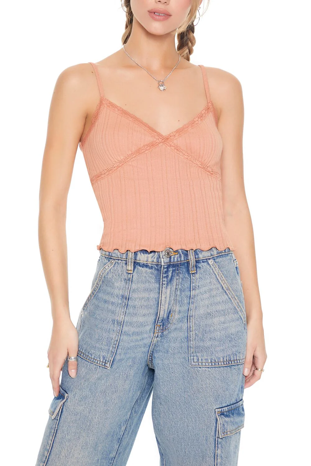 Lace-Trim V-Neck Cami - Image 5