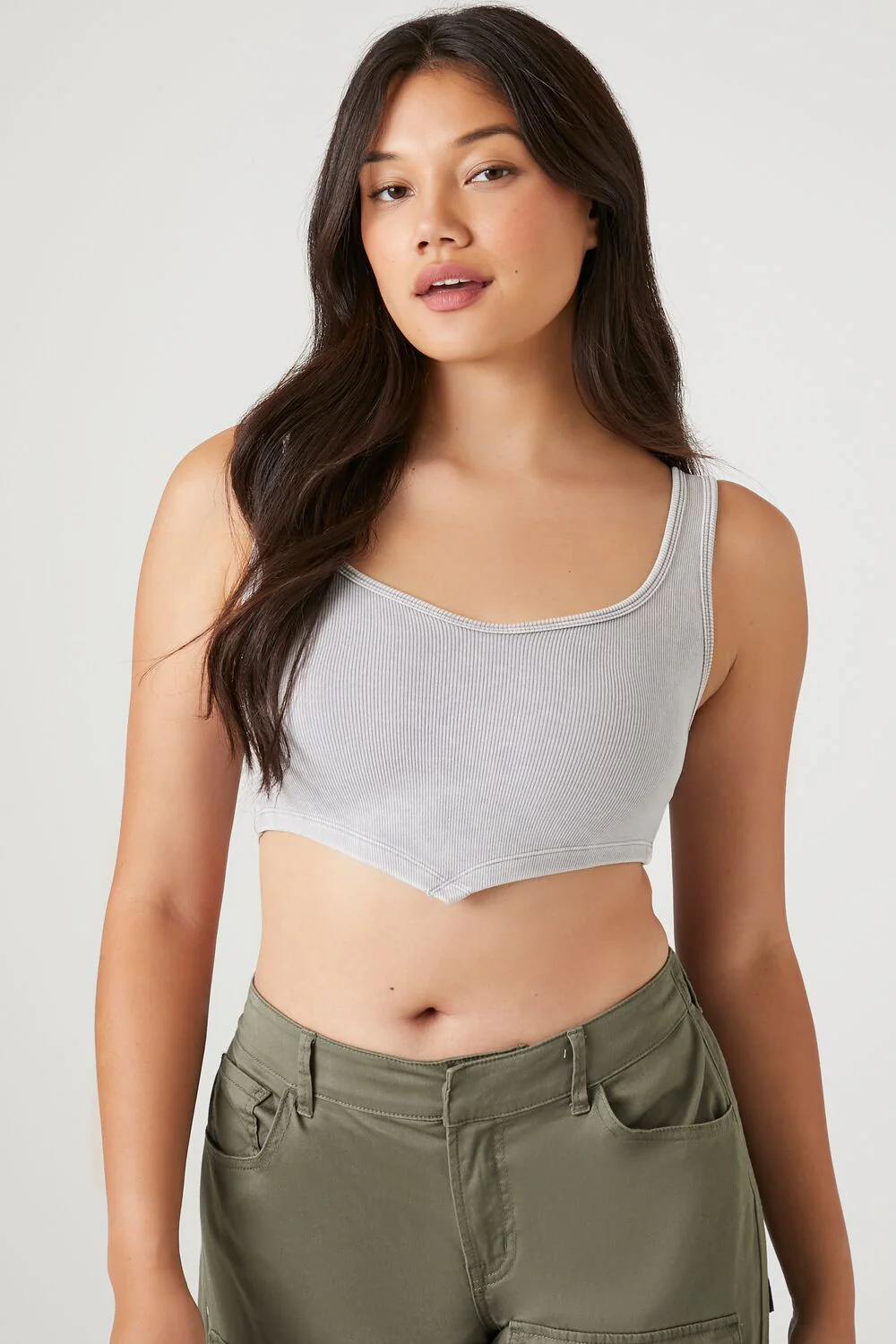 Seamless Ribbed V-Hem Tank Top - Image 11