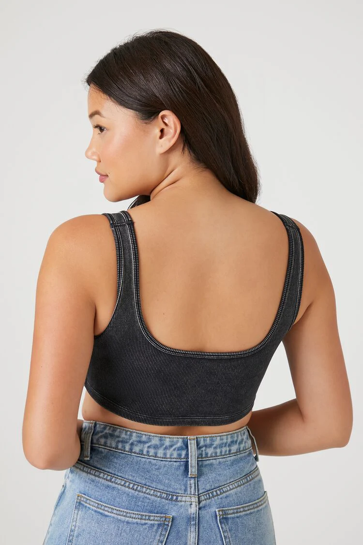 Seamless Ribbed V-Hem Tank Top - Image 3