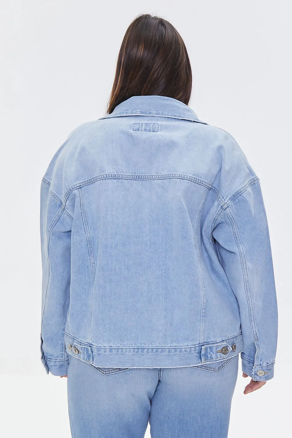 Plus Size Distressed Denim Jacket - Image 3