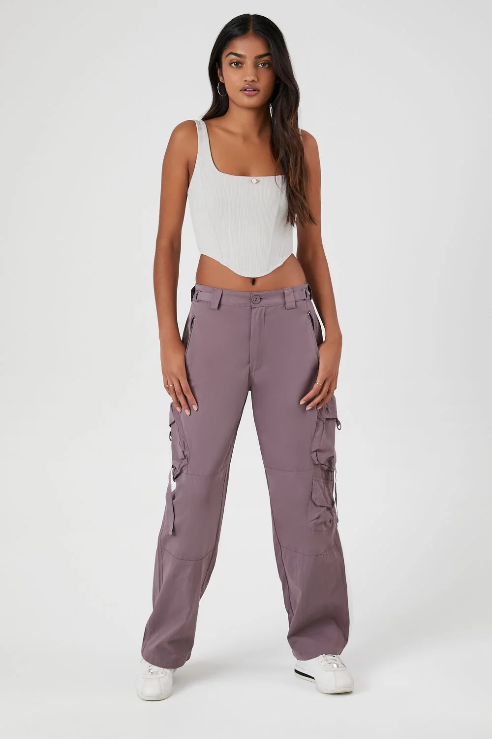 Ribbed Rose Cropped Bustier Top - Image 9