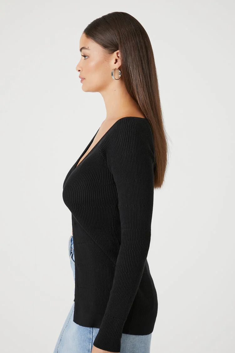 Split-Hem Cardigan Sweater - Image 2