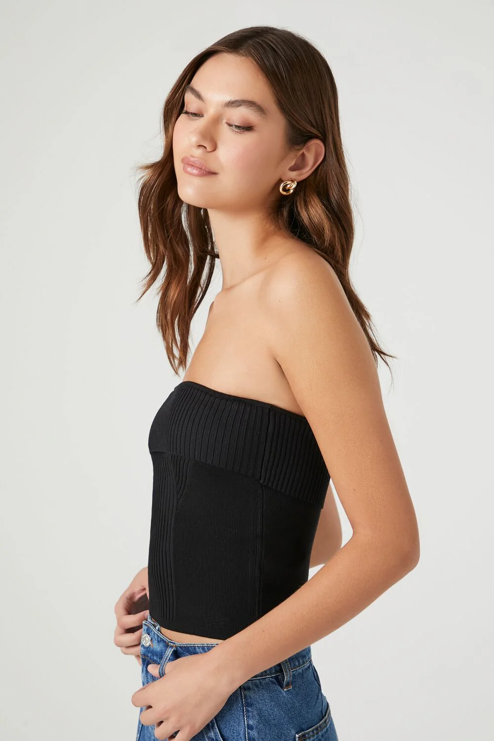 Ribbed Knit Tube Top - Image 2