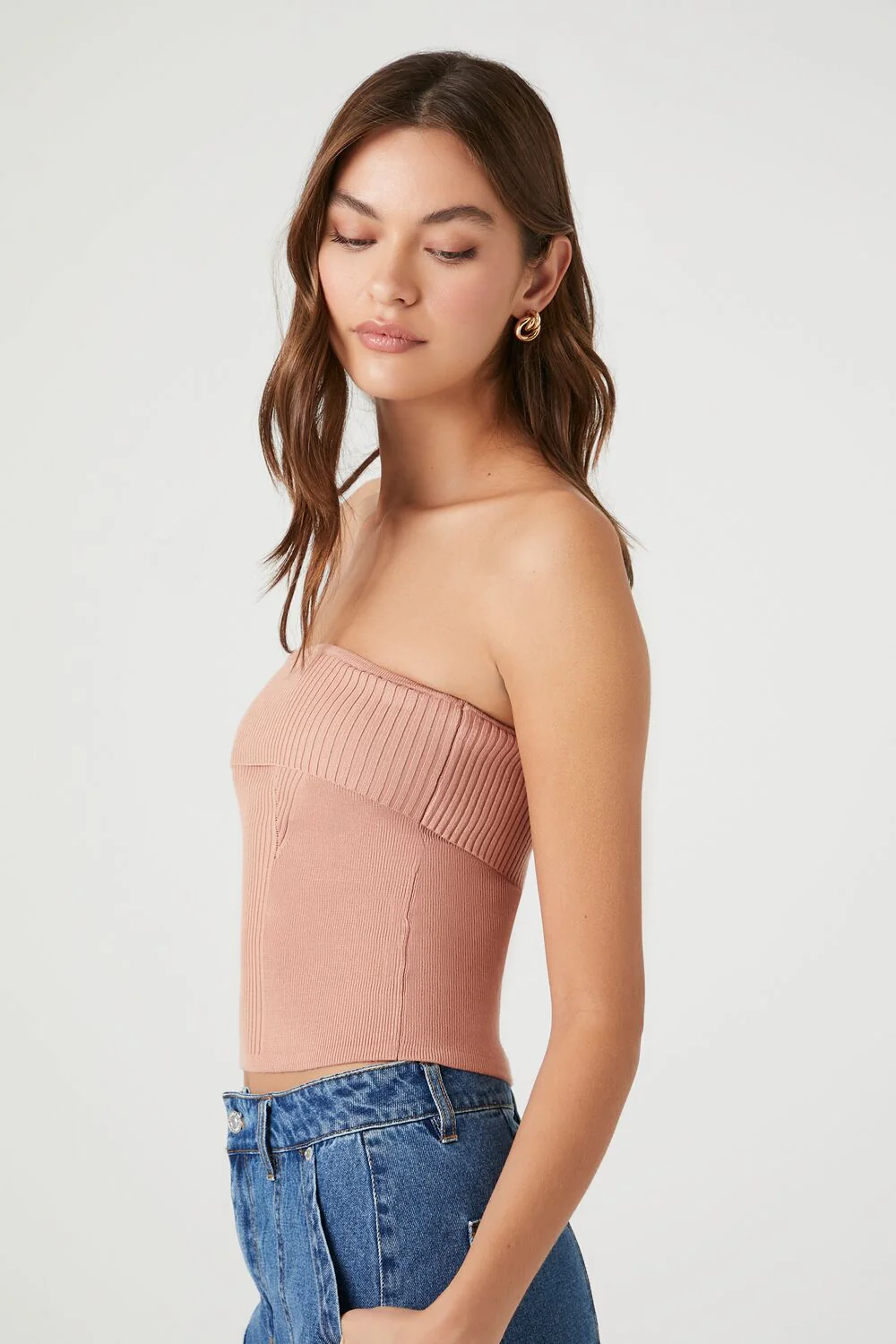 Ribbed Knit Tube Top - Image 7