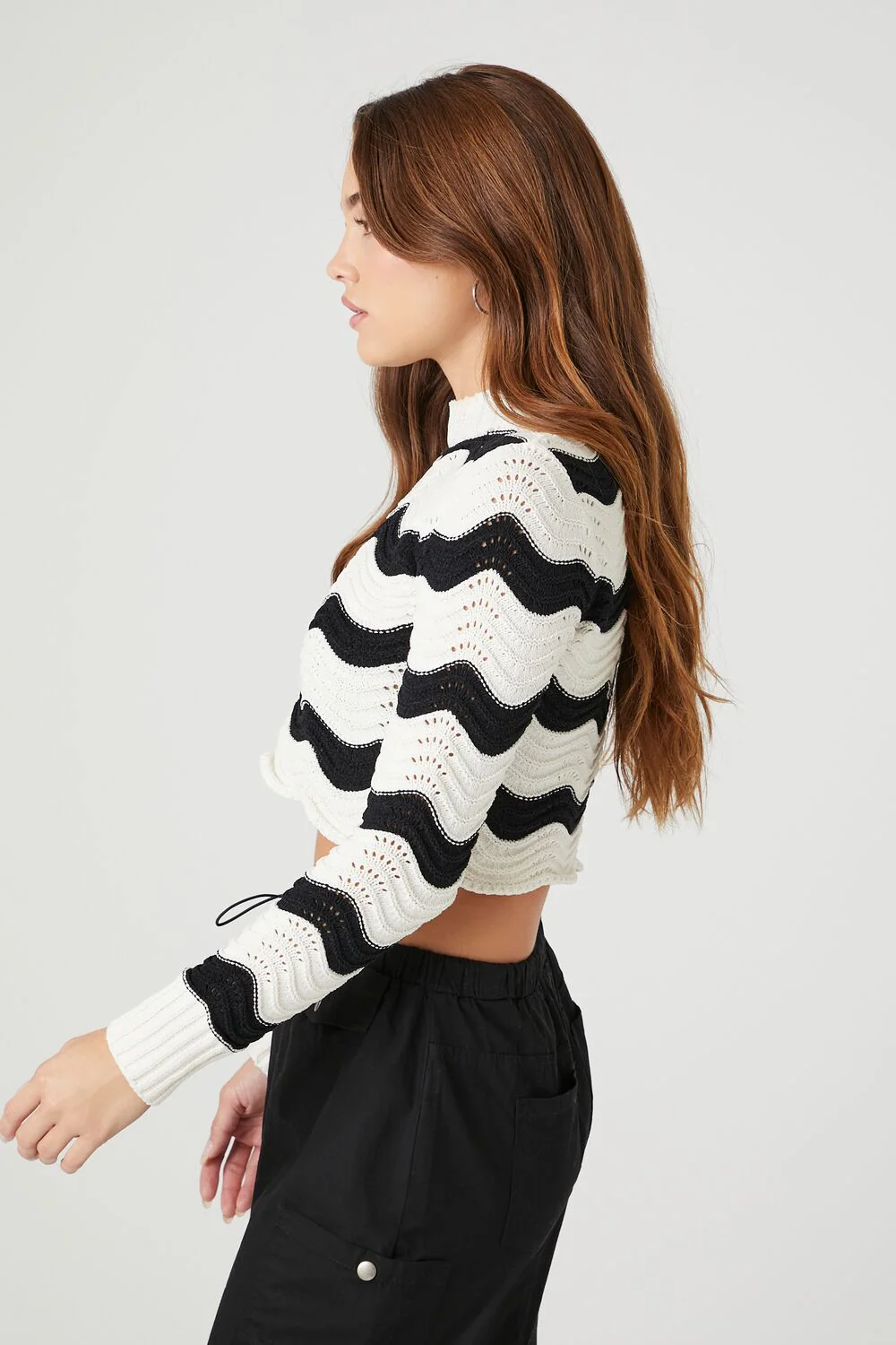 Cropped Striped Sweater - Image 2