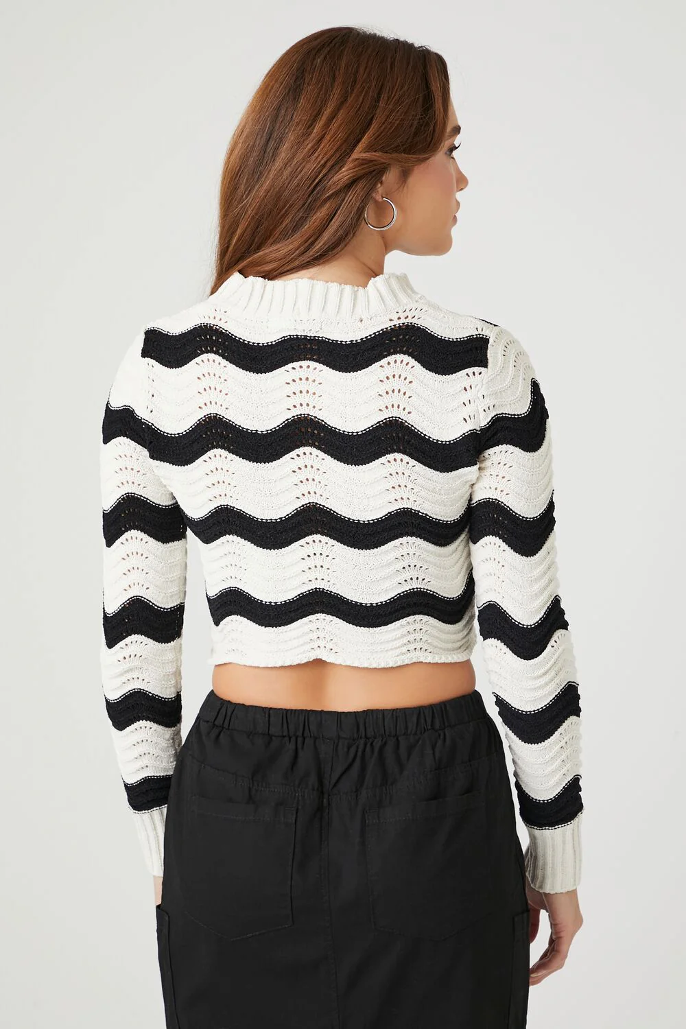 Cropped Striped Sweater - Image 3