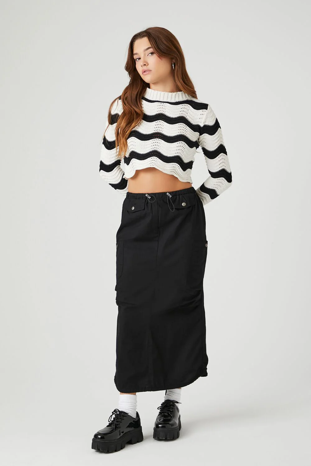 Cropped Striped Sweater - Image 4